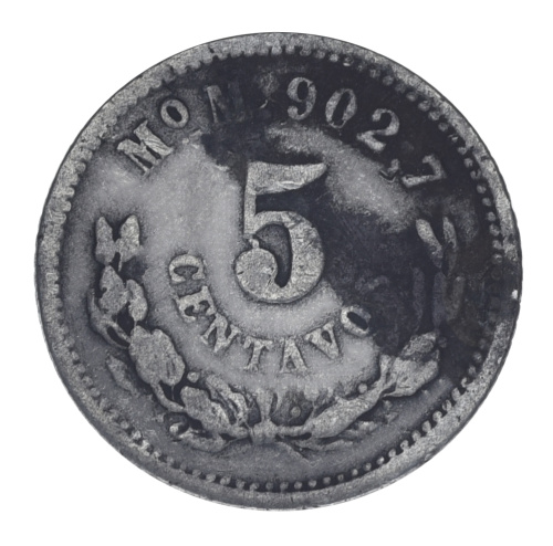 фото Мексика 5 сентаво 1892 Серебро F-VF