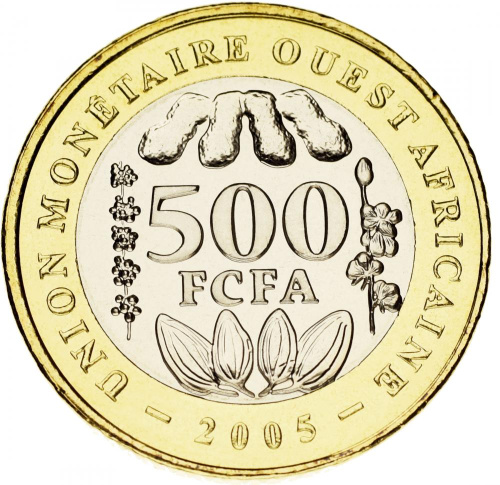 фото Западная Африка 500 франков 2005 Биметалл UNC