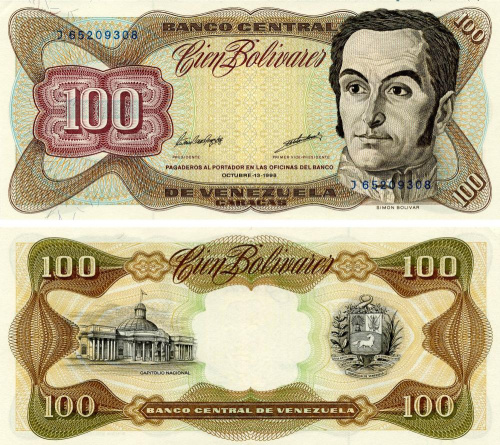 фото Венесуэла 100 боливар 1998 UNC (P66g)