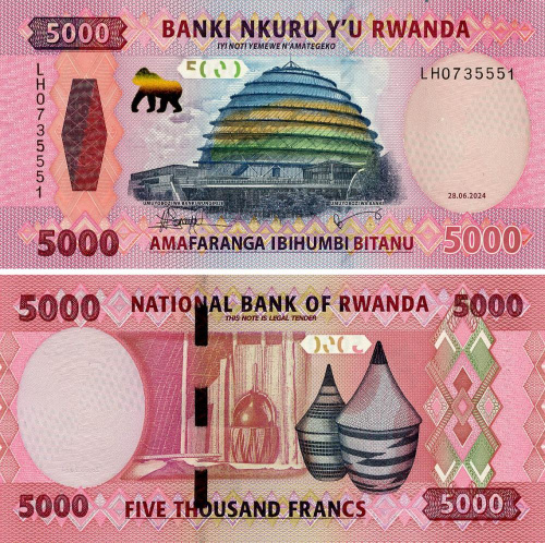 фото Руанда 5000 франков 2024 UNC (PW45)