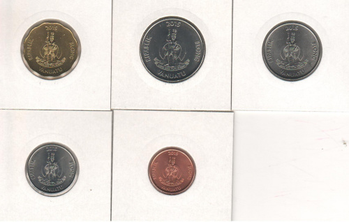 фото Вануату набор из 5 монет 2015 UNC 5, 10, 20, 50, 100 вату