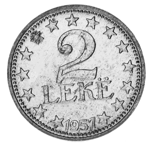 фото Албания 2 лека 1957 F-VF