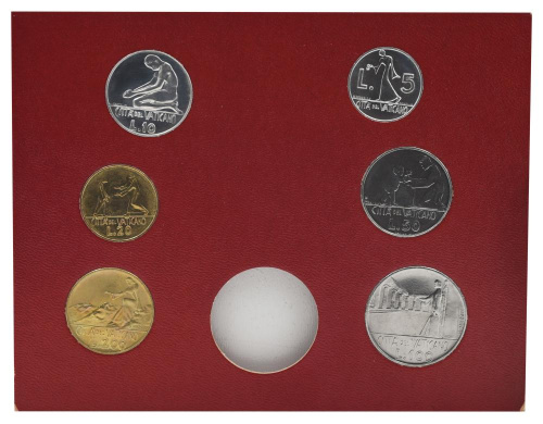 фото Ватикан набор из 6 монет 1978 AU-UNC 5, 10, 20, 50, 100, 200 лир