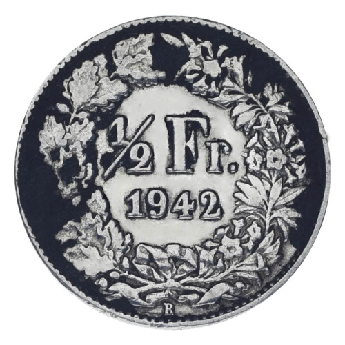 фото Швейцария 1/2 франка 1942 Серебро F-VF (Ag 835, 2,5 грамма)