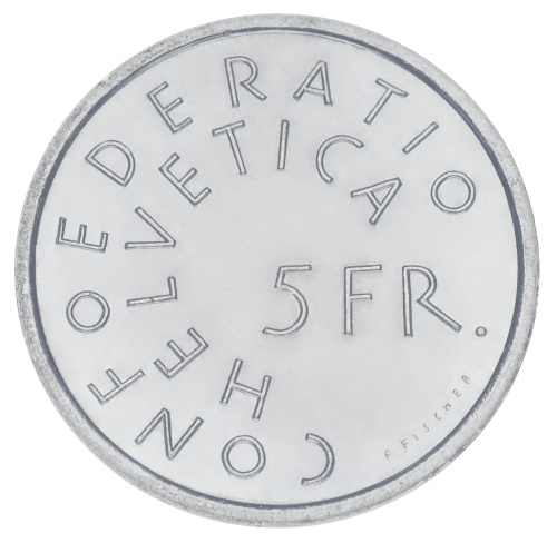 фото Швейцария 5 франков 1975 UNC Защита памятников