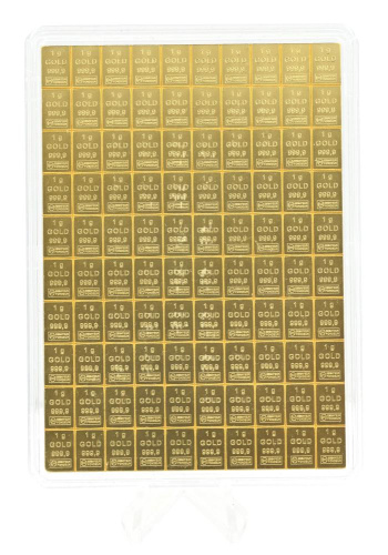 фото Инвестиционный золотой штампованный слиток Золото Au 999,9 1 грамм Valcambi (Швейцария)