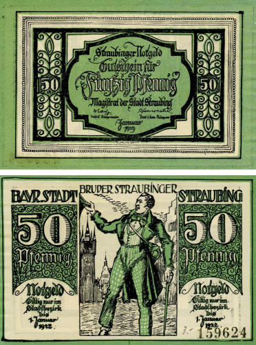 фото Германия Нотгельд  50 пфеннигов 1922 F-VF Штраубинг