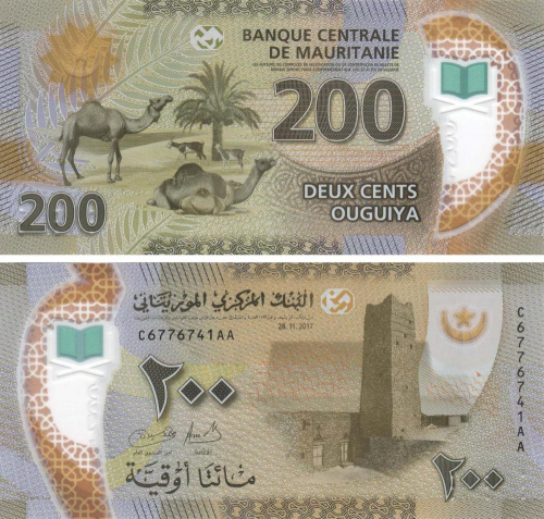 фото Мавритания 200 угий 2017 (2018) Полимер UNC Верблюды (P24)