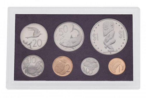 фото Острова Кука набор из 7 монет 1975 Proof 1, 2, 5, 10, 20, 50 центов, 1 доллар