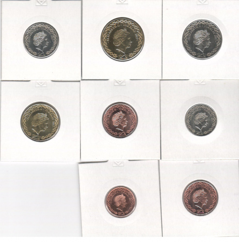 фото Токелау набор из 8 монет 2017 UNC 1, 2, 5, 10, 20, 50 центов, 1, 2 доллара
