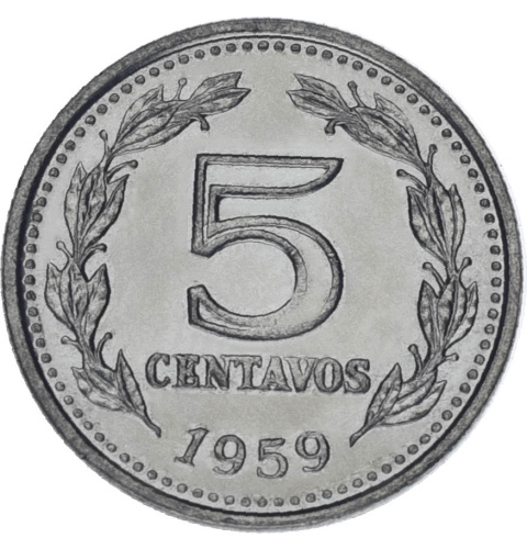 фото Аргентина 5 сентаво 1959 AU-UNC