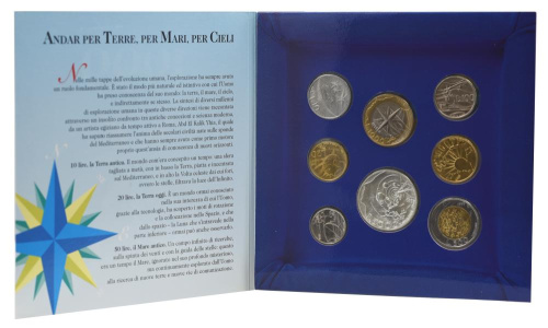 фото Сан-Марино набор из 8 монет 1999 UNC 10, 20, 50, 100, 200, 500, 1000, 5000 лир (серебро)