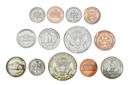 фото США набор из 13 монет 1996 UNC P D 1, 5, 10, 25, 50 центов, медали, 10 центов (дайм W)