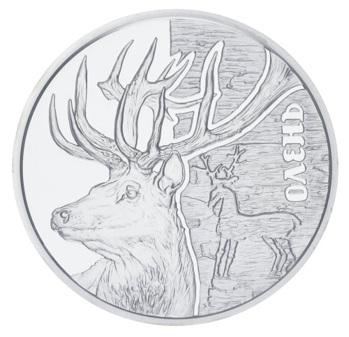 фото Украина 5 гривен 2016 Серебро UNC Фауна - Олень (Ag 925, пол-унции, 15,55 грамм)