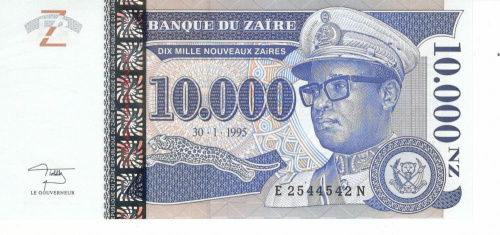 фото Заир 10000 заир 1995 UNC (P70)