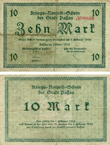 фото Германия Нотгельд  10 марок 1918 G-VG Пассау