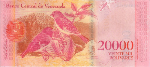 фото Венесуэла 20000 боливар 2016 UNC Птицы (P99)