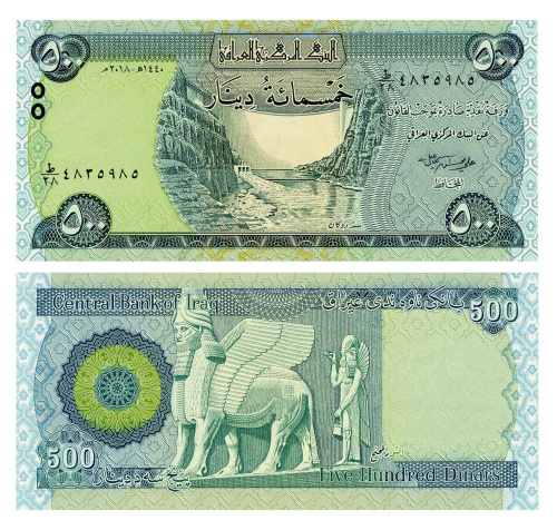 фото Ирак 500 динаров 2018 UNC (Pnew)