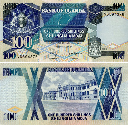 фото Уганда 100 шиллингов 1994 UNC (P31с)
