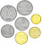 фото Киргизия набор из 7 монет 2008-2009 UNC 1, 10, 50 тын, 1, 3, 5, 10 сом