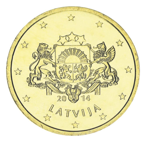 фото Латвия 50 евроцентов 2014 UNC