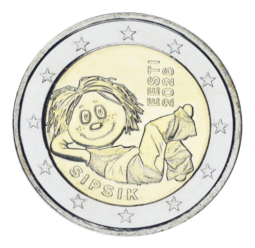 фото Эстония 2 евро 2026 Биметалл UNC Сипсик