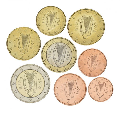 фото Ирландия набор из 8 монет евро 2016 UNC 1, 2, 5, 10, 20, 50 центов, 1, 2 евро