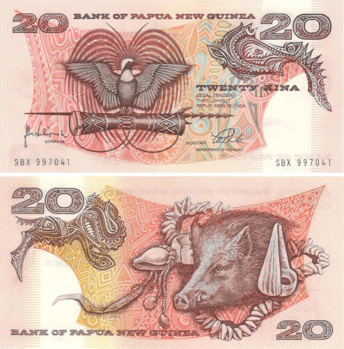 фото Папуа-Новая Гвинея 20 кина 1989-2001 UNC (P10с)