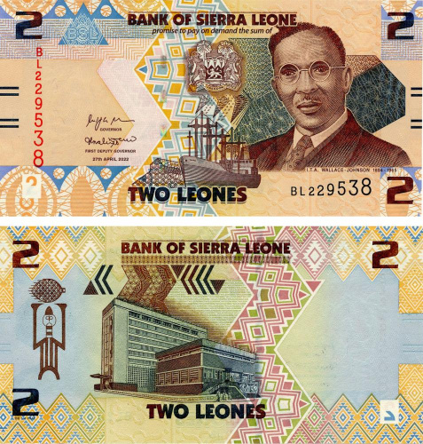 фото Сьерра-Леоне 2 леоне 2022 UNC (PW35)