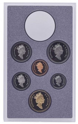 фото Канада набор из 6 монет 1993 Proof 1, 5, 10, 25, 50 центов, 1 доллар