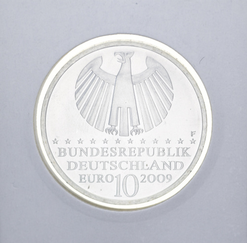 фото Германия 10 евро 2009 Серебро UNC 400 лет законам Кеплера (Ag 925, 18 грамм)