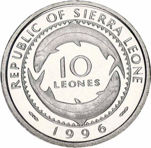 фото Сьерра-Леоне 10 леоне 1996 AU-UNC