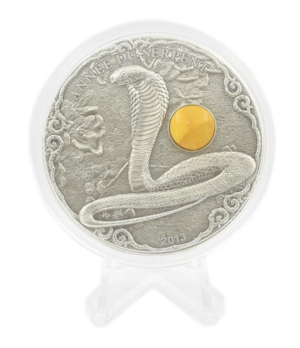 фото Того 1500 франков 2013 Серебро UNC Восточный календарь - Год змеи (Ag 999, две унции, 62,2 грамма)