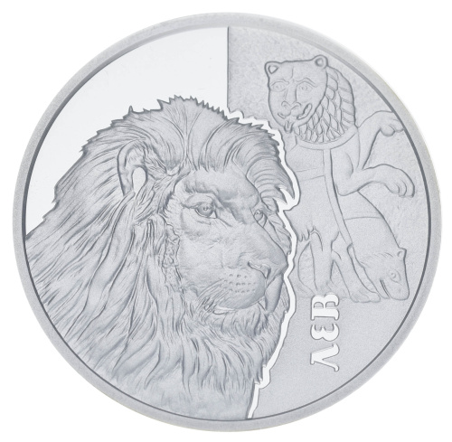 фото Украина 5 гривен 2017 Серебро UNC Фауна - Лев (Ag 925, пол-унции, 15,55 грамм)