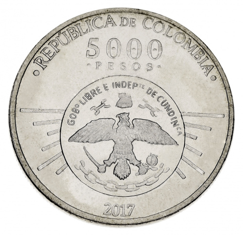 фото Колумбия 5000 песо 2017 UNC 200 лет Независимости