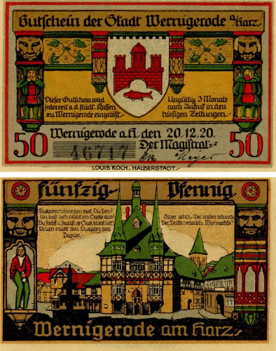 фото Германия Нотгельд  50 пфеннигов  1920 F-VF Вернигероде