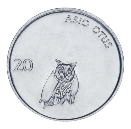 фото Словения 20 стотинов 1992-1993 UNC Сова