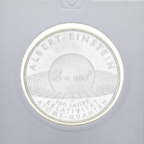 фото Германия 10 евро 2005 «Альберт Эйнштейн» Серебро UNC