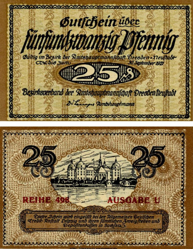 фото Германия Нотгельд  25 пфеннигов 1921  F-VF Нойштадт