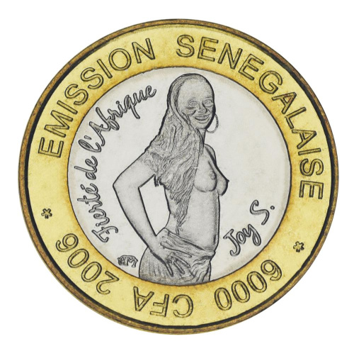 фото Сенегал 6000 франков 2006 Биметалл AU-UNC Слон
