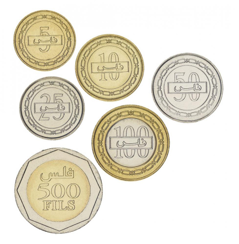 фото Бахрейн набор из 6 монет 1992-2001 UNC 5, 10, 25, 50, 100, 500 филсов