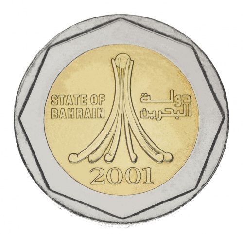 фото Бахрейн 500 филсов 2001 Биметалл UNC
