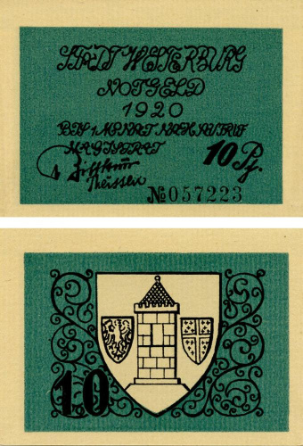 фото Германия Нотгельд 10 пфеннигов 1920 F-VF Вестербург