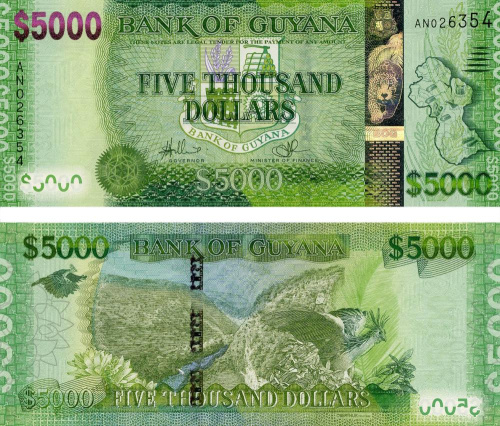 фото Гайана 5000 долларов 2014 UNC (P40)