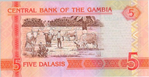 фото Гамбия 5 даласи 2001-2005 UNC (P20)