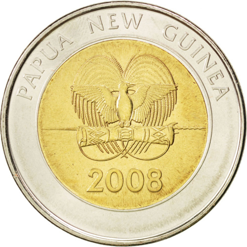 фото Папуа-Новая Гвинея 2 кина 2008 «35 лет банку Папуа-Новой Гвинеи» UNC (KM#51)