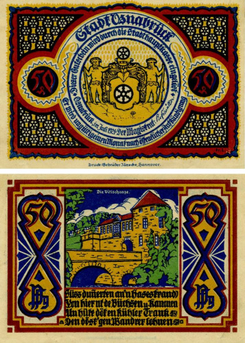 фото Германия Нотгельд 50 пфеннигов 1921 F-VF Оснабрюк