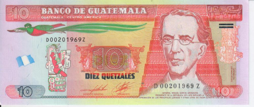 фото Гватемала 10 кетсалей 2012 UNC (P123c)