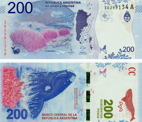 фото Аргентина 200 песо 2016 UNC Кит (P364)