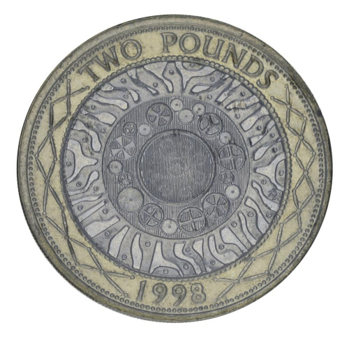фото Великобритания 2 фунта 1998 Биметалл F-VF
